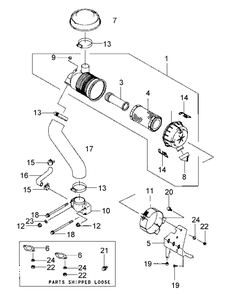 Fh601v-Bs27 Air Filter And Muffler Diagram and Parts List for M48-KW 53AI8CTV750-23HP Cub Cadet Lawn Tractor